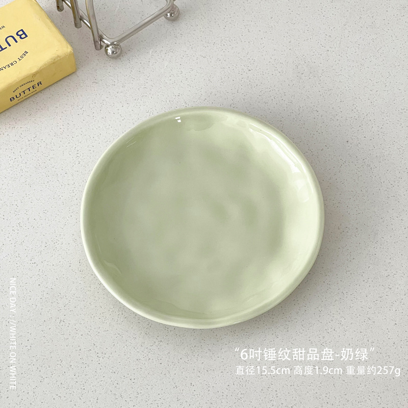 <100만개 해머 디저트 플레이트-밀크 그린