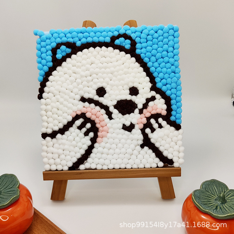 DIY ヘアボール絵画手作り材料パッケージクリエイティブ子供の漫画アニメーション装飾絵画ステッカー絵画屋台卸売|undefined
