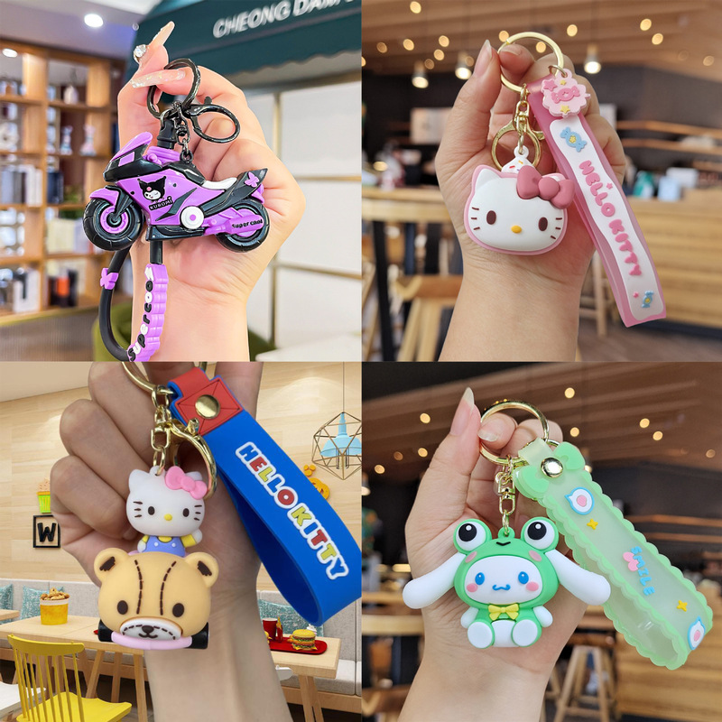 Cute Sanrio Keychain Kurome Couple Bag Pendant Hellokitty Car Key Chain Versatile Accessories Cute Sanrio Keychain Kurome Couple Bag Pendant Hellokitty Car Key Chain Versatile Accessories