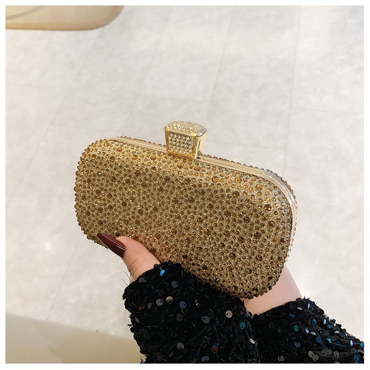 Bolsa de cena de moda transfronteriza de dama brillante y lujosa decoración de diamante bolsa de mano bolsa de cena elegante temperamento bolsa de cena