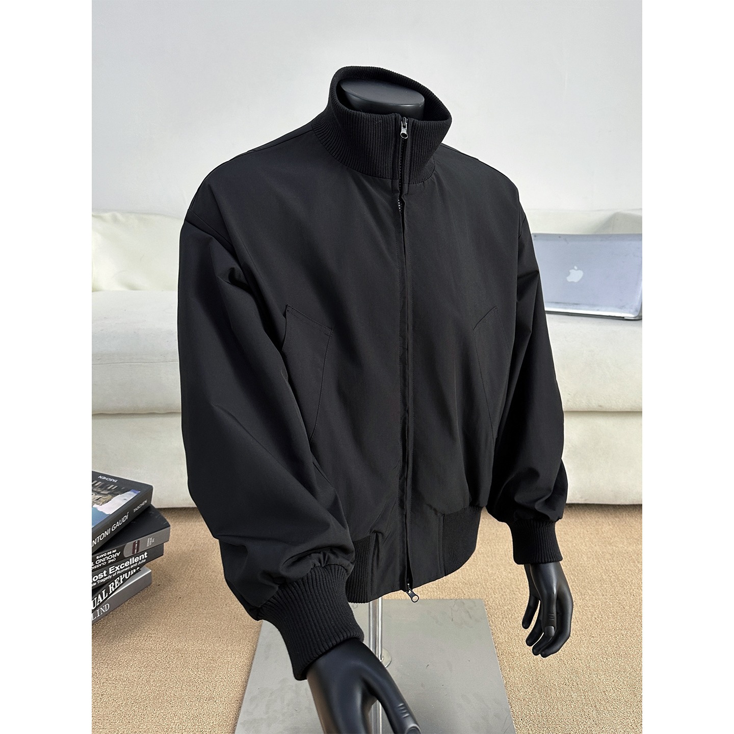 Stand Up Baseball Jacket, Cotton Jacket, Versatile Bread Jacket, Silhouette Pilot Jacket_voghion.com