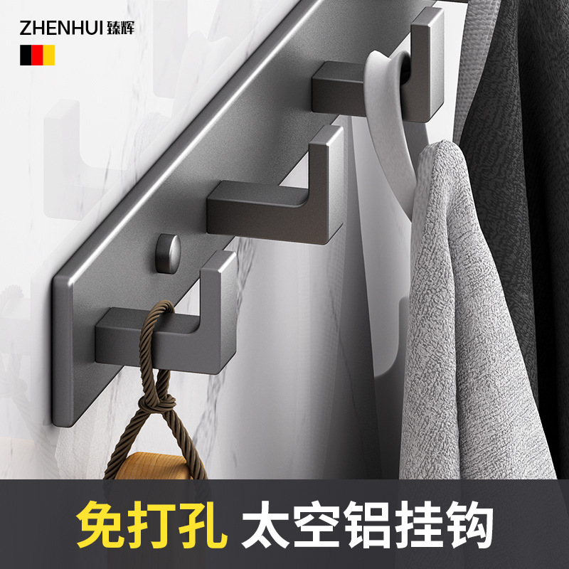 Percha de ropa sin perforaciones colgante de pared pasillo pared detrás de la puerta gabinete abrigo toalla luz Suspensión de baño de lujo