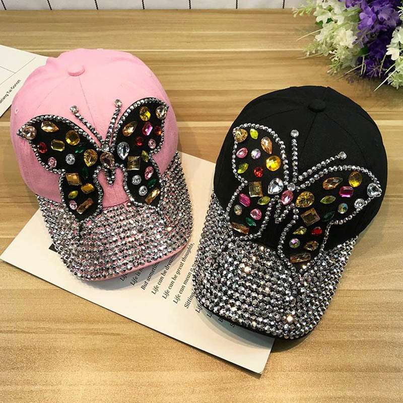 Unisex Korean Style Butterfly Rhinestone Baseball Cap display picture 1