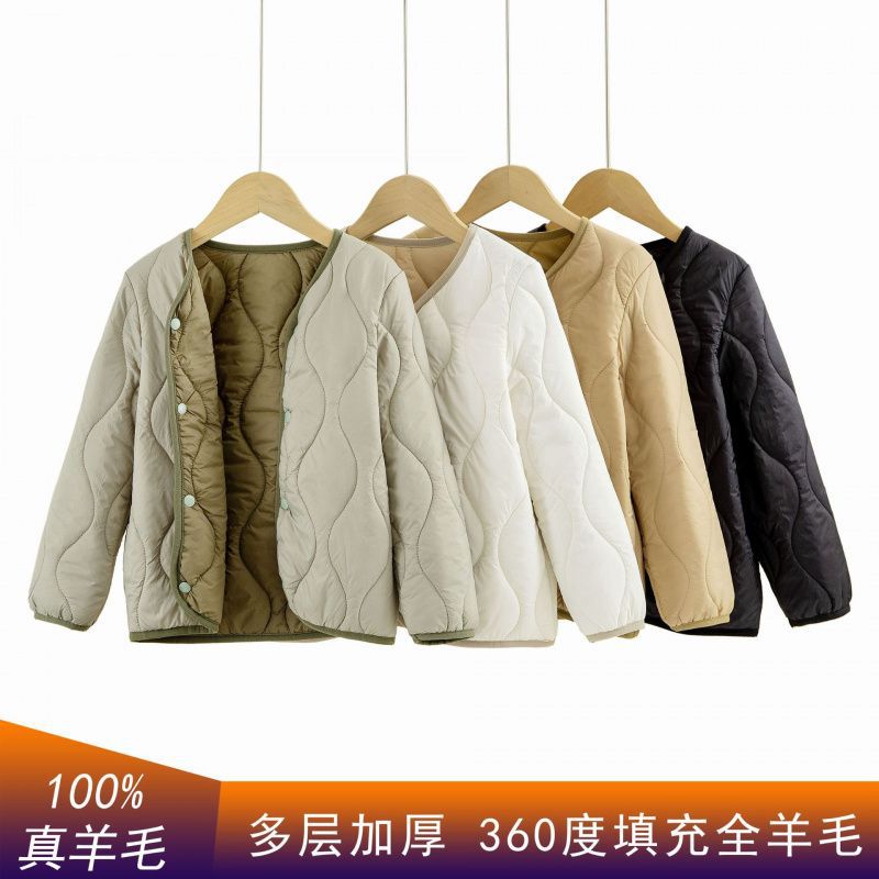 Children's light and thin woolen keep warm down jacket