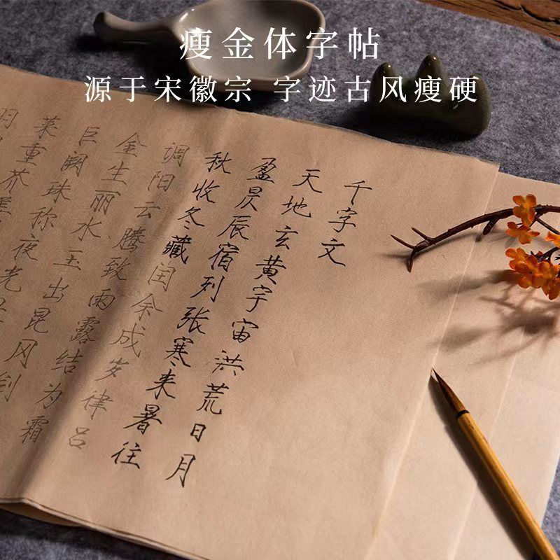 毛笔字帖宋徽宗瘦金体书法练字纸入门描红毛笔字初学者临幕宣纸贴