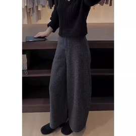 休闲裤女2025年新款冬季爆款奶奶裤子毛呢洋气加厚时尚宽松阔腿裤