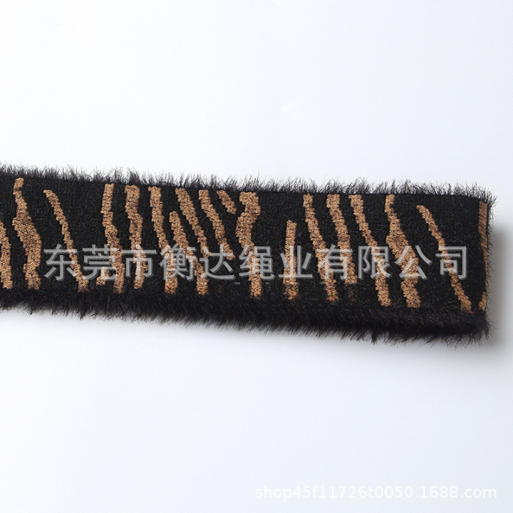 Fábrica de venta al por mayor 4cm cinta elástica de peluche imitación de visón elástica cinta elástica Jacquard letras
