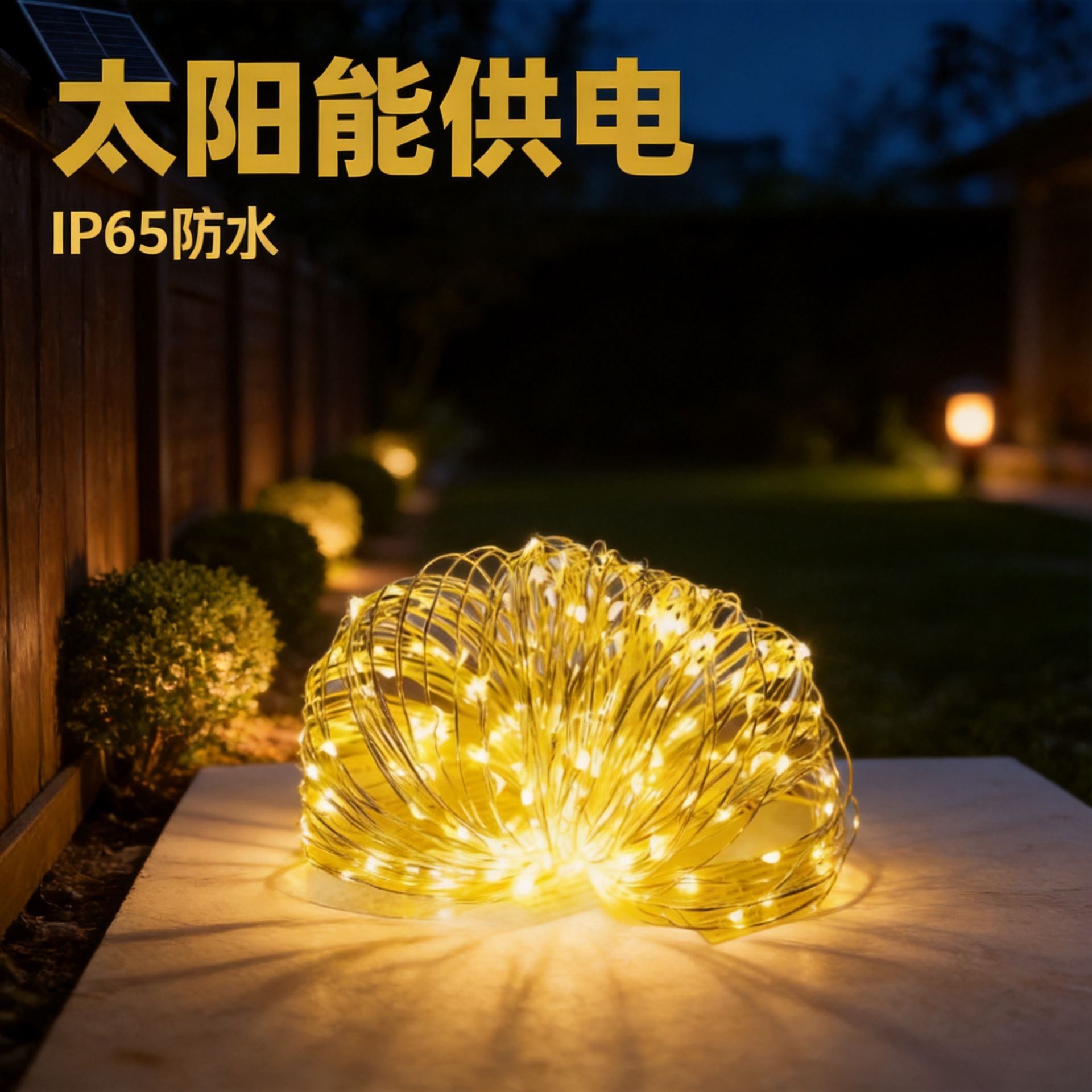 Cross-Border Led Solar Copper Wire String Lights Outdoor Waterproof Colorful Lights Atmosphere Lights Christmas Holiday Decoration Copper Wire String Lights