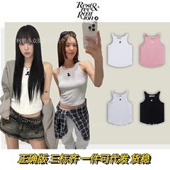 现货正确版restandrecreation刺绣吊带女夏季辣妹修身RR工字背心