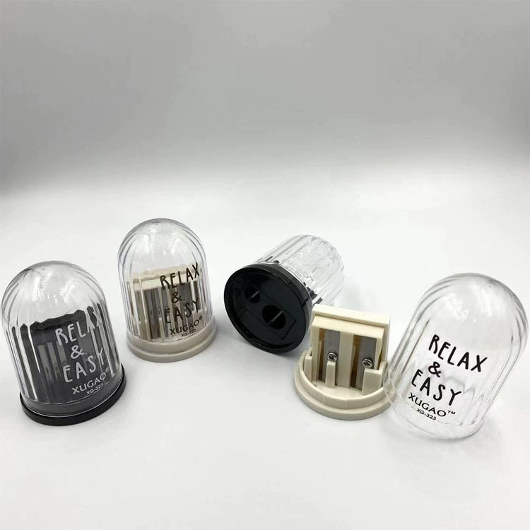 Геометрическая точилка для карандашей ученик начальной школы двойное отверстие Пластиковая точилка для карандашей детская ручная точилка для карандашей небольшого размера для печати логотипа