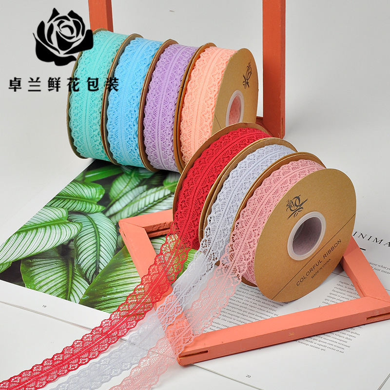 蕾丝丝带鲜花包装丝带绑花束花艺包花材料烘焙蛋糕绸带厂家批发