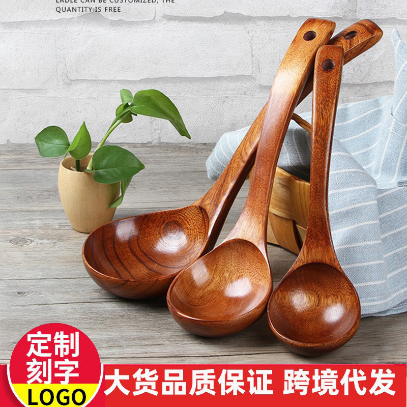 Ebony Wood Spoon, Solid Wood Large Soup Spoon, Long-Handled Wooden Spoon, Curved Spoon, Porridge Spoon, Wooden Hot Pot Spoon, Custom Logo Ebony Wood Spoon, Solid Wood Large Soup Spoon, Long-Handled Wooden Spoon, Curved Spoon, Porridge Spoon, Wooden Hot Pot Spoon, Custom Logo