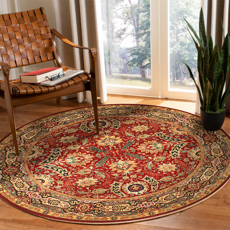 Persian classical national style carpet print home sofa living room tea table hanging chair floor mat retro round carpet