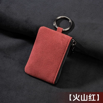 Car key bag Key Case, Car Key Protective - no-label-volcanic-red-suede-key-bag