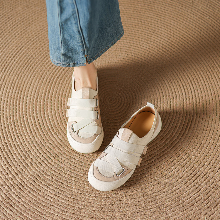 Giày sneaker nữ chunky đế dày da dê phối màu cao cấp — màu đen, màu trắng ngà chi tiết 69