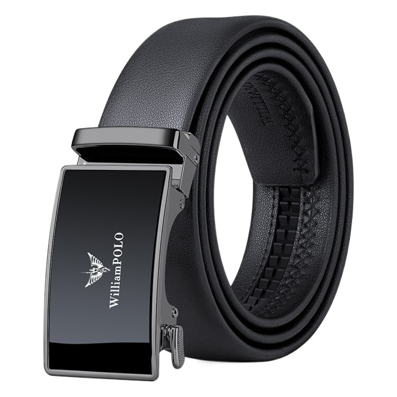 Cinturón de Cuero Genuino de Alta Gama para Hombre Paul Belt, Hebilla Automática, Cinturón Simple de Negocios para Hombre, Cinturón Suave de Aleación