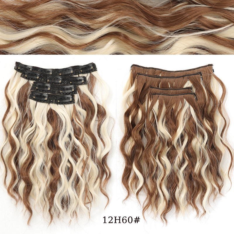 Extensii de păr sintetice cu clip ondulate efect undă_voghion.com