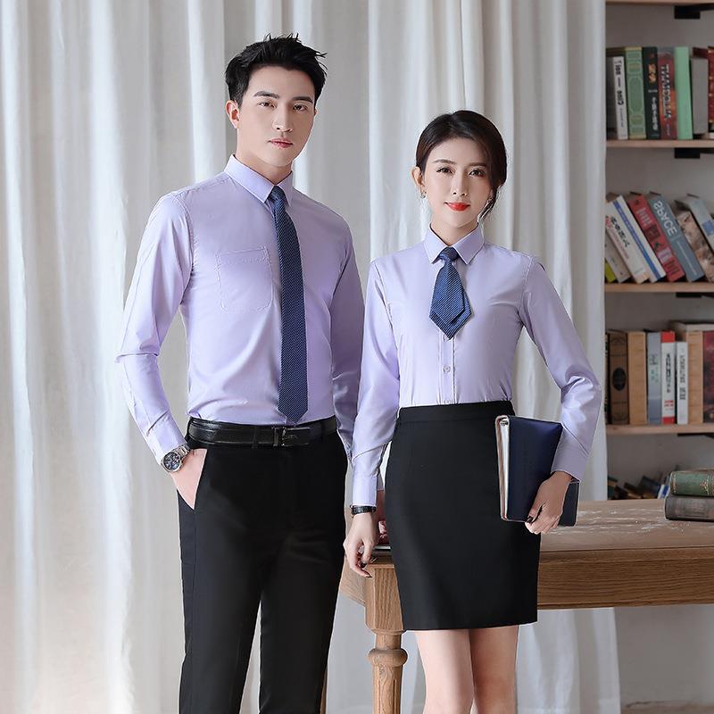 Purple white wine color men's shirt teacher work clothes insurance sales car beauty business attire hotel eight colors optional