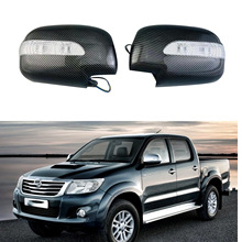 2005-2014FORTUNER VIGO INNOVA碳纤带灯后视镜罩带灯倒车镜框