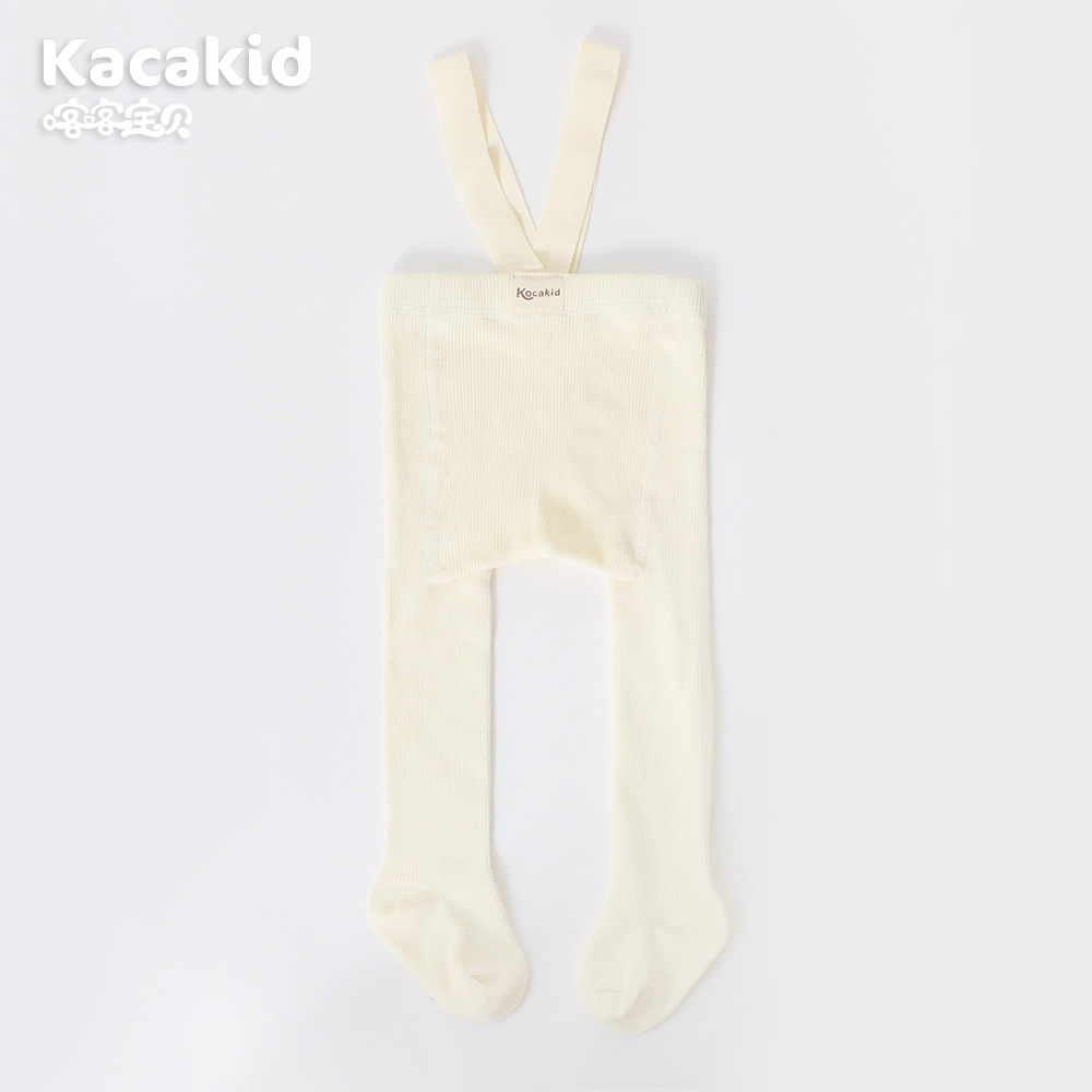 Pantimedias de correa para bebé de primavera y otoño cuidadosamente seleccionadas, pantimedias de protección del vientre de cintura alta, leggings de color sólido para bebés y niños pequeños