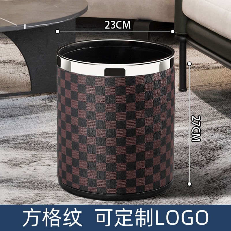 定制酒店双层垃圾桶客房商用办公窄款宾馆高档餐厅KTV翻盖垃圾筒|undefined