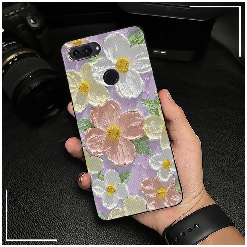 Suitable for Xiaomi Mobile Phone Cases for Men and Women, Full Edge, Personalized, Simple Graffiti, Trendy Couple Oil Paintings, Women's Dust-Proof Flowers