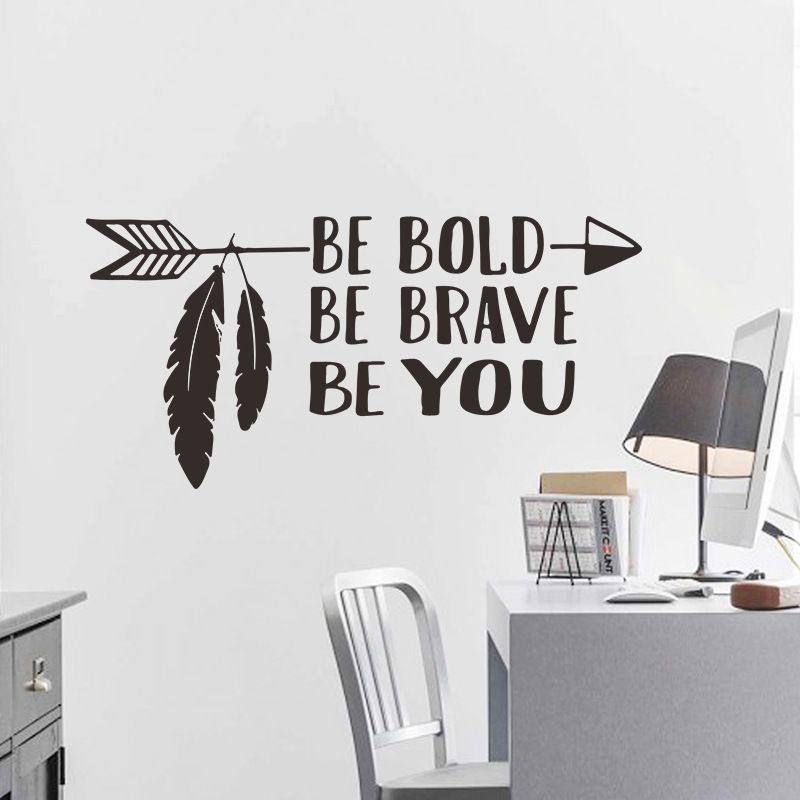 New Fashion Arrow Feather English Slogan Wall Sticker display picture 6