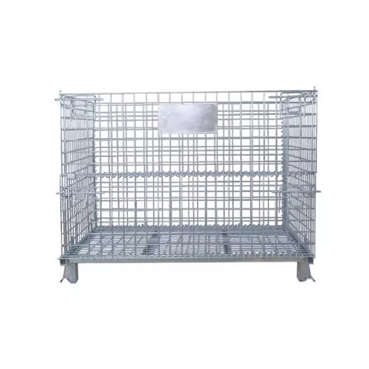 Folding iron frame storage cage stainless steel logistics turnover box pulley storage basket metal mesh butterfly cage wholesale