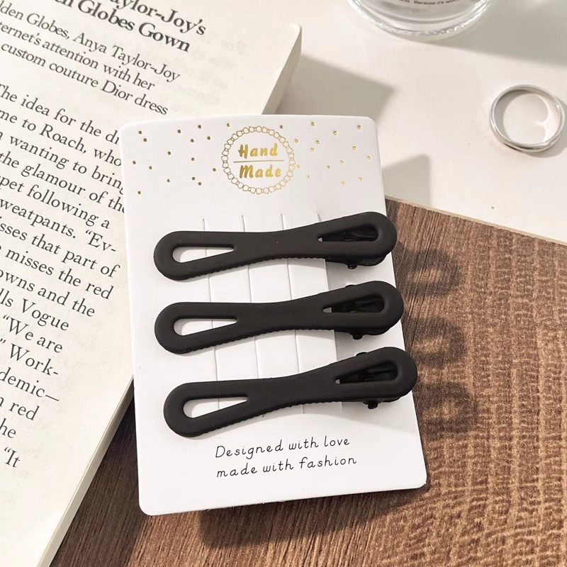 2025 nuevo estilo horquilla negra para mujer, cabello roto en la frente, clip de pico de pato lateral, clip para accesorios para el cabello para adultos, clip simple de una palabra