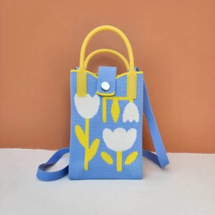 2025 New High-End Mobile Phone Bag Woven Woven Bag Niche Versatile Crossbody Bag Tote Bag Bag Work Clothing