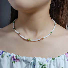 欧美新款项饰 波西米亚短款颈链choker 手工时尚百搭彩色米珠项链