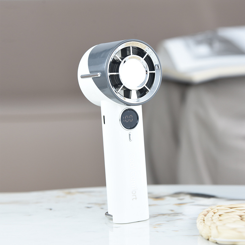 Yase Digital Display Handheld Small Fan Rechargeable 100-Speed High-Speed Brushless Summer Student Dormitory Portable Cross-Border