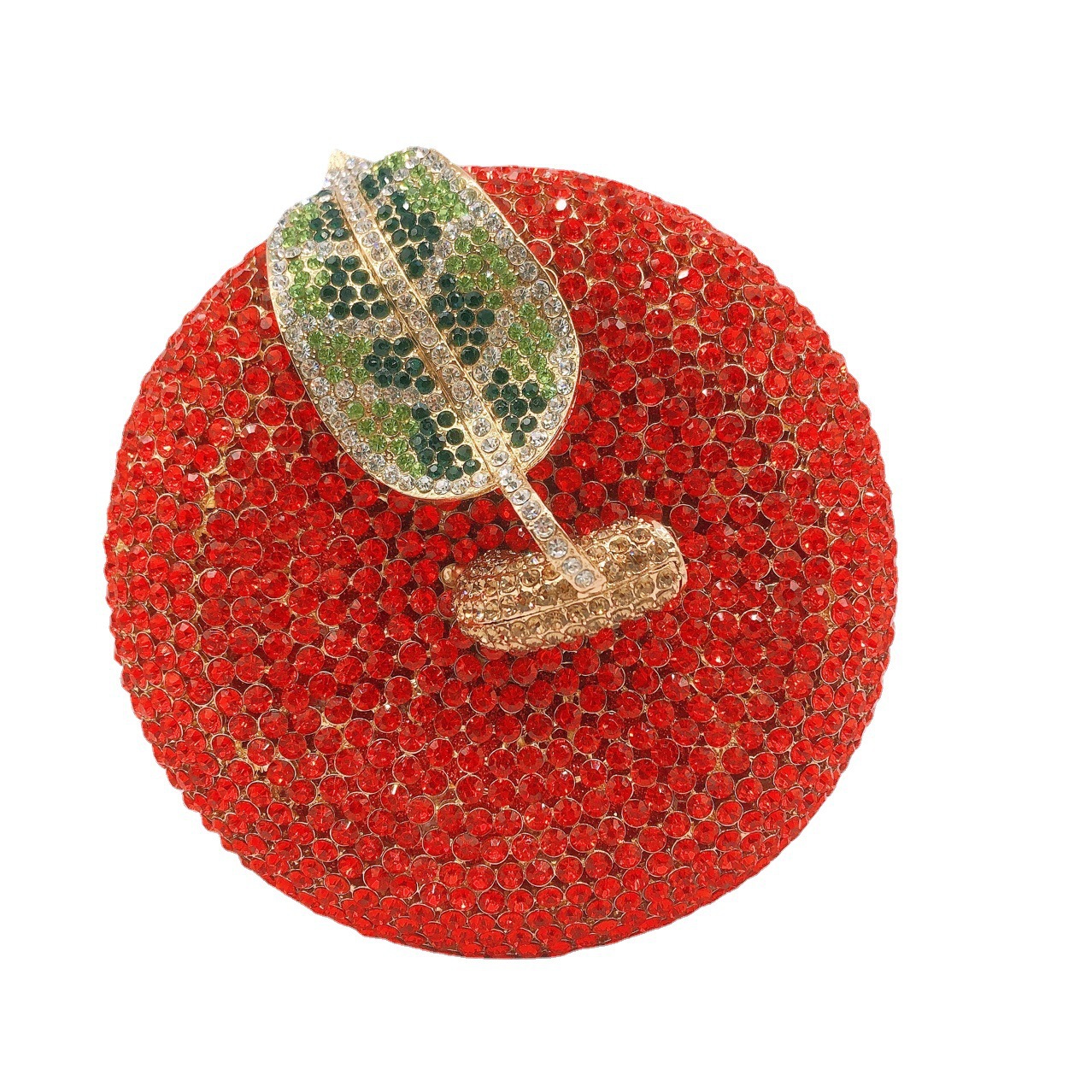 Nuevo cross-border manzana roja con diamantes bolsas de banquete de diamantes bolsas de mano de mujer Apple Clutch Bag