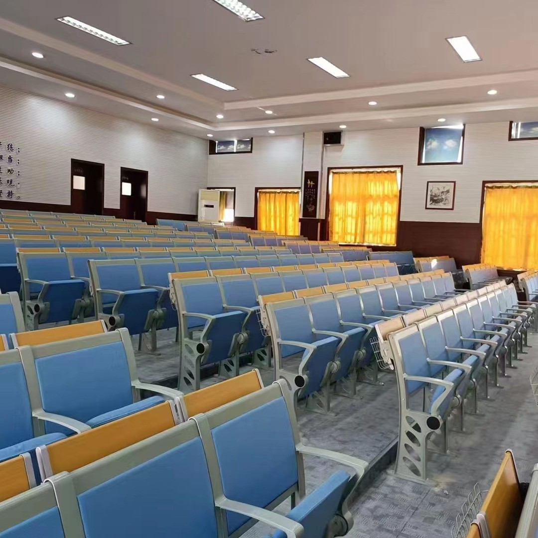 Manufacturers Wholesale Ladder Row Chairs Aluminum Alloy Die-Casting University Desks and Chairs Multimedia Classroom Row Chairs 15