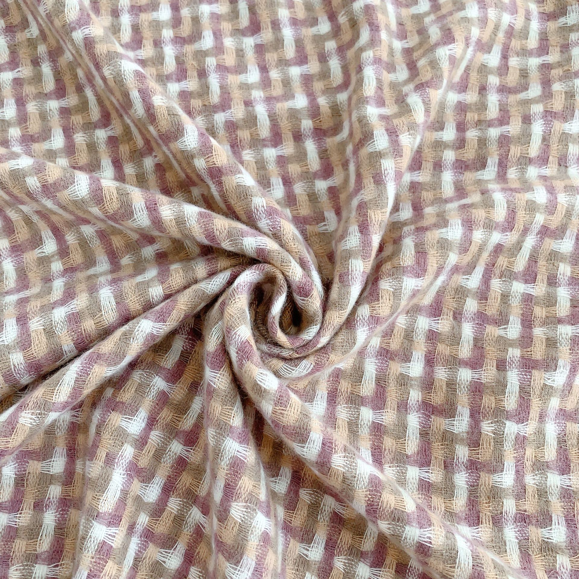 Otoño e Invierno espesado cálido bufanda contraste color Plaid Cachemira borla todo partido bufanda moda Commuter decorativo chal