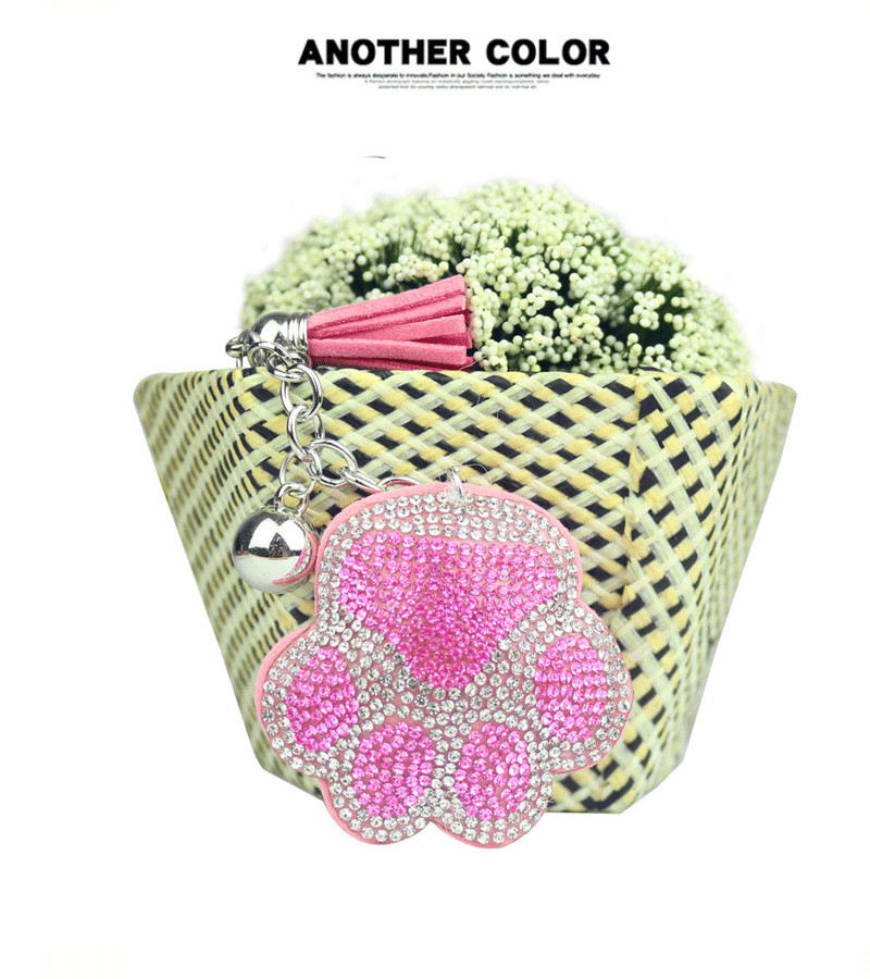 镶钻钥匙扣_新款韩国渐变色桃心钥匙扣-女士包包钥匙扣配饰--