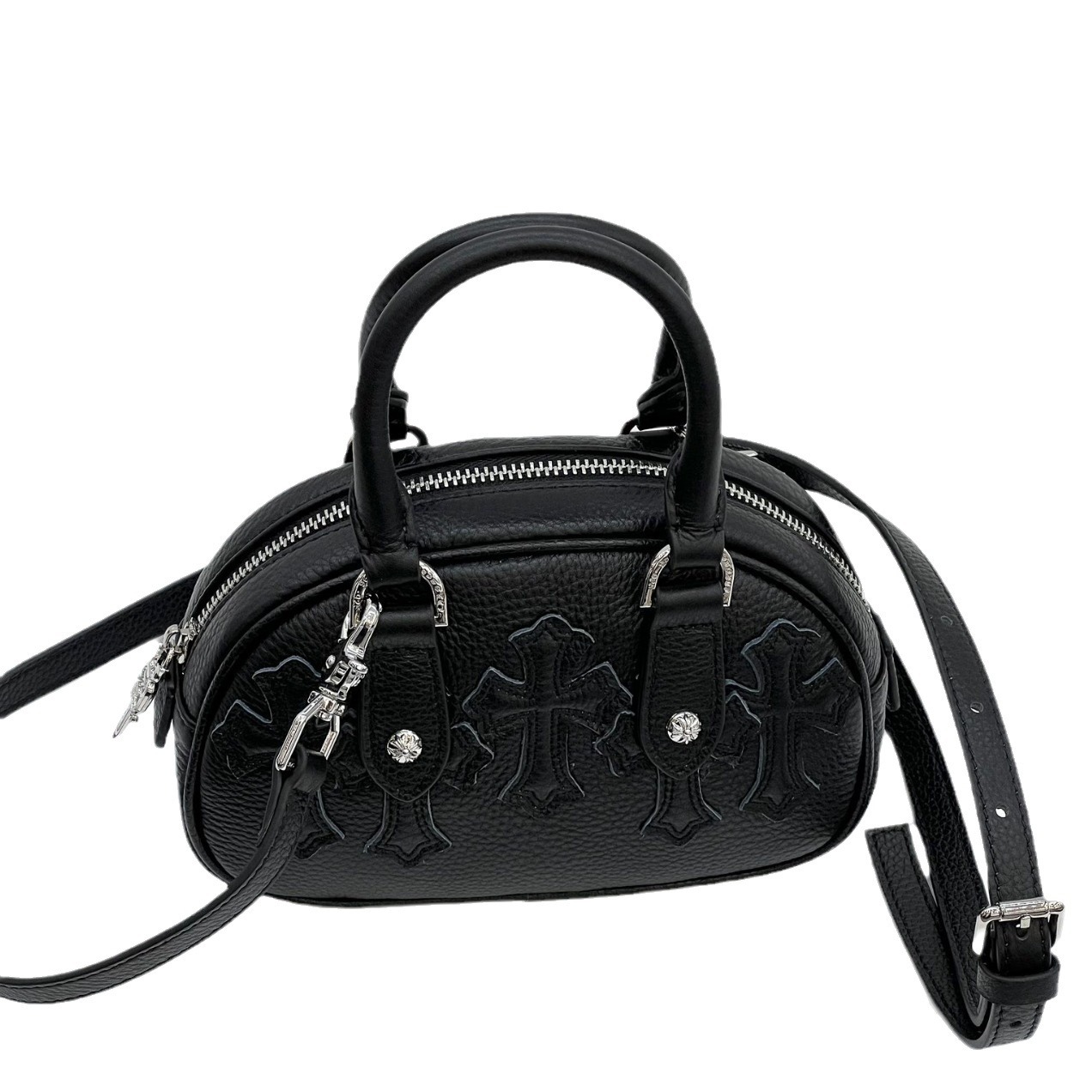 Women's New Top Grain Cowhide Cross Bowling Bag - Sweet & Cool Spicy Girl Style Pillow Bag, Handbag, Shoulder & Crossbody Bag - Thumbnail 5