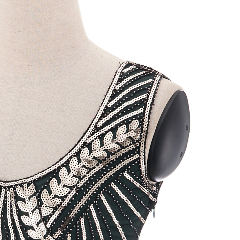 thumbnail image 2 of Vestido de noche con borlas y lentejuelas hechas a mano para mujer, 2 of 6