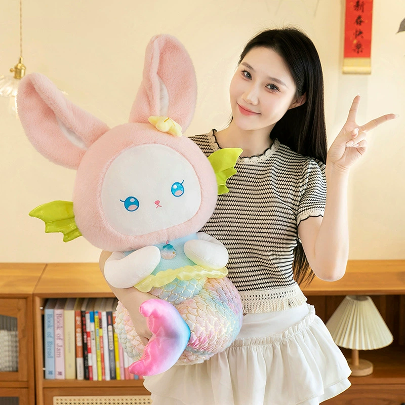 Plush rabbit, toy, children's pillow for sleep, appeases rag doll, new collection, mermaid, Birthday gift