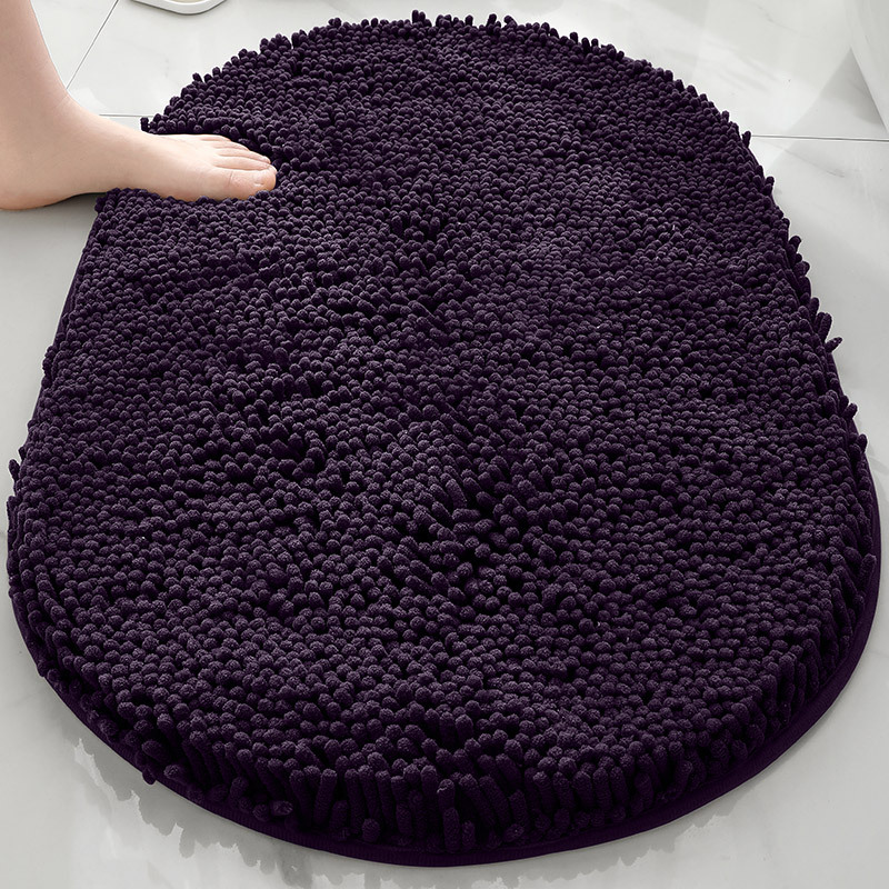Alfombra absorbente de baño de chenilla ovalada Alfombra de pie de puerta de baño Alfombra antideslizante de entrada de baño Alfombra de dormitorio