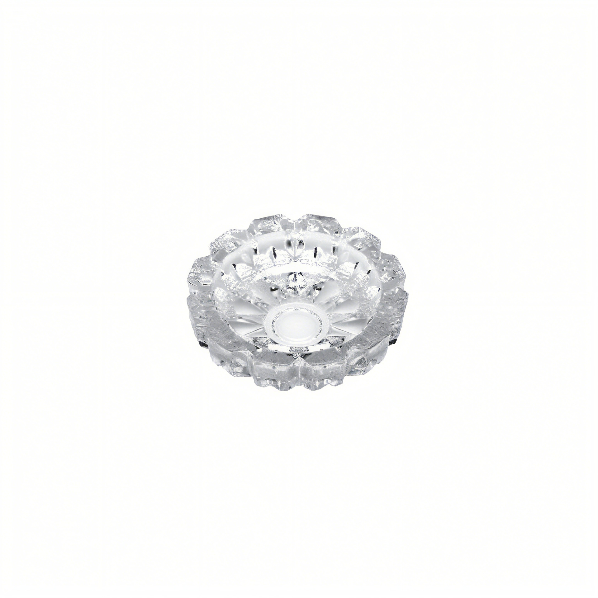 Cenicero redondo al por mayor en stock Cenicero de vidrio habitaciones de hotel clube de oficina sala de conferencias con adornos impresa LOGO