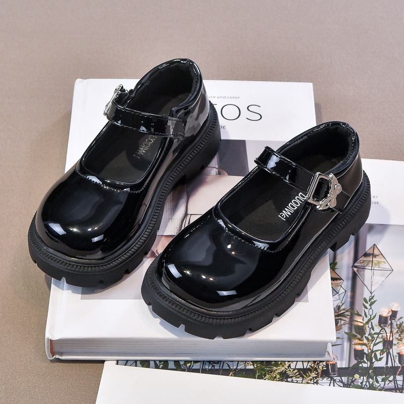 Zapatos de cuero para niñas Mary Jane zapatos individuales 2025 primavera y otoño nuevos zapatos de princesa de estilo británico zapatos de rendimiento para niños de suela blanda negra image 3