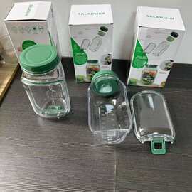 沙拉收纳罐Salad jars with lids Lids meal prep 跨境塑料沙拉盒