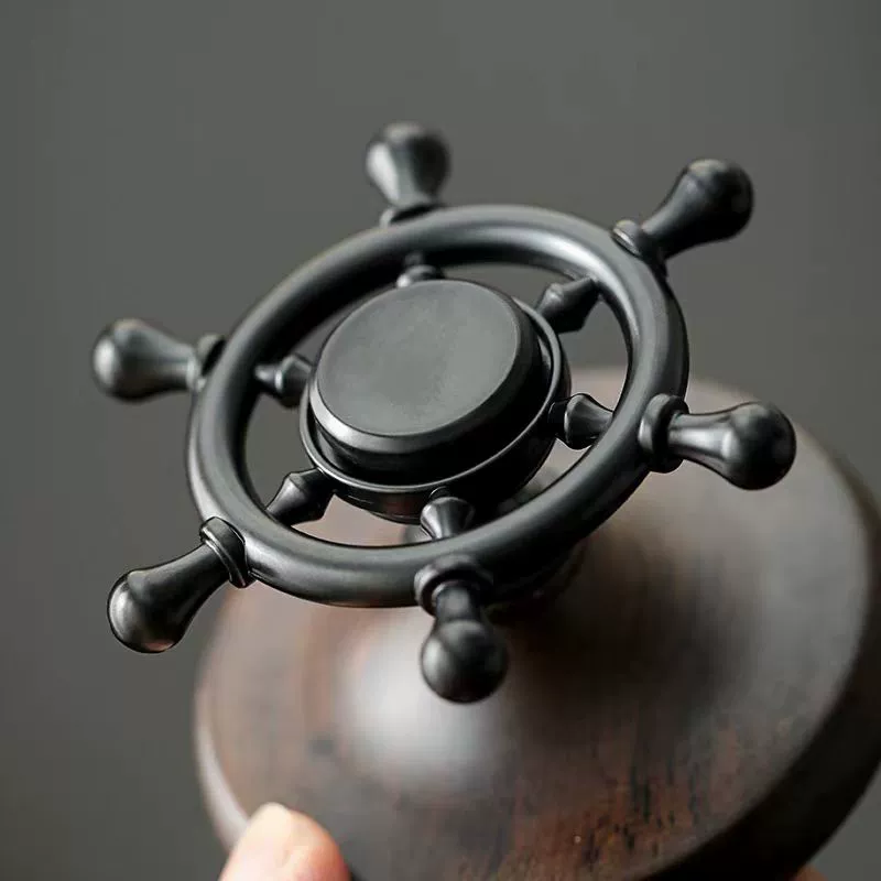 Креативная крышка руля из черного дерева, аксессуары для чайного сервиза, аксессуары для чайной церемонии, крышка гироскопа на кончике пальца