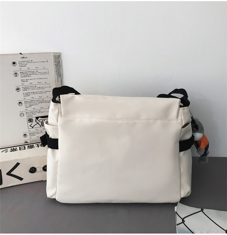 Contrasting Color Large Capacity Canvas Shoulder Bag Korean Casual Single Shoulder Messenger Bag display picture 3