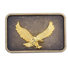 DIY 飞鹰动物个性方形皮带扣 欧美时尚腰带扣头 简约西部合金板扣