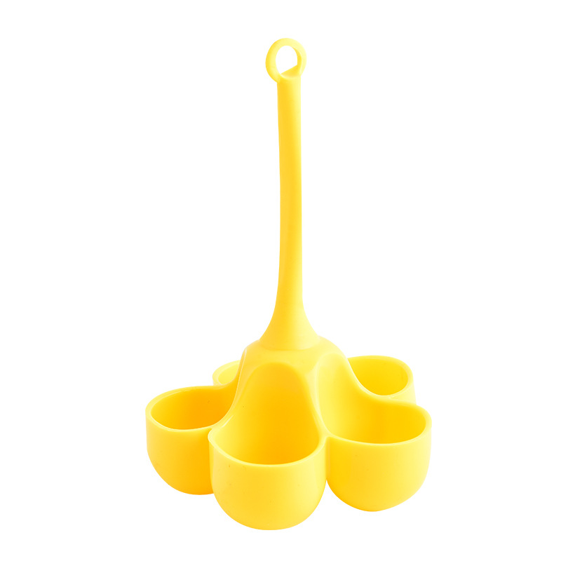 Hervidor de huevos de silicona transfronterizo: bandeja creativa para cocinar huevos al vapor con 5 agujeros, resistente a altas temperaturas, apta para uso alimentario, para preparar comida para bebés, para hornear.