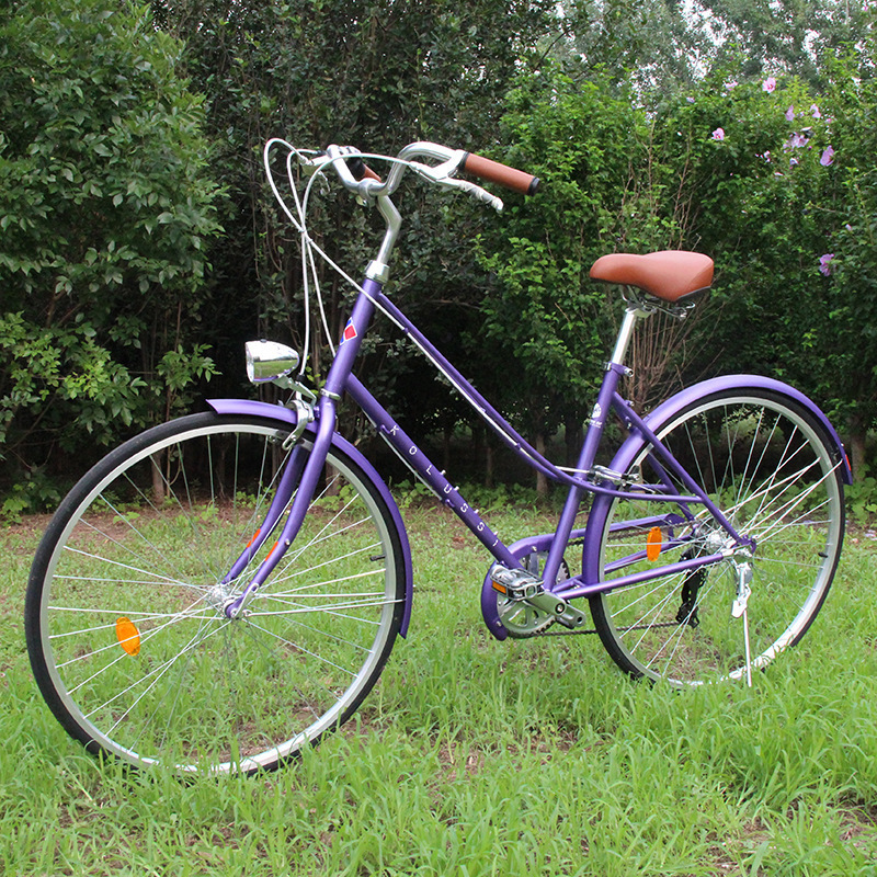 Casual 700Cc Urban Creative European and American British Bicycle Ladies Retro Road Bike Rear 7-Speed Lightweight Decorative Bike