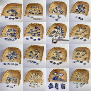 Blue and White Porcelain Ceramic Mosaic Bulk DIY Handmade Materials Porcelain Piece Puzzle Work Asymmetrical