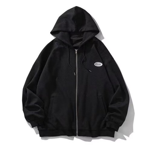 Youth Spring and Autumn Season Cap Sweatshirt for Boys, Junior and Senior High School Students, Jacket, Open Front Outerwear